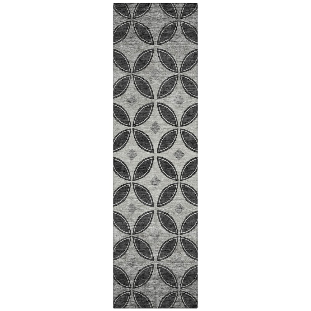Machine Washable Indoor/Outdoor Chantille ACN2423 Black 2'3" x 7'6" Runner Rug. Picture 1