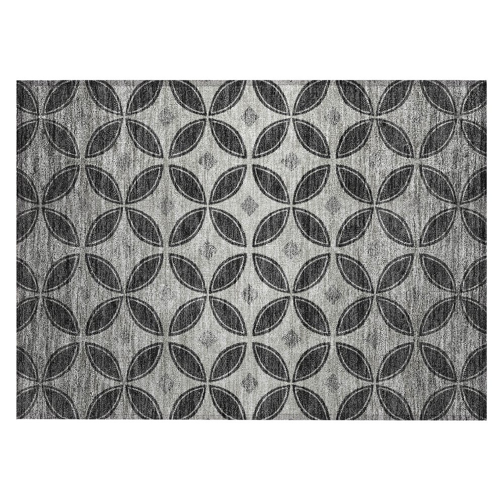 Machine Washable Indoor/Outdoor Chantille ACN2423 Black 1'8" x 2'6" Rug. Picture 1