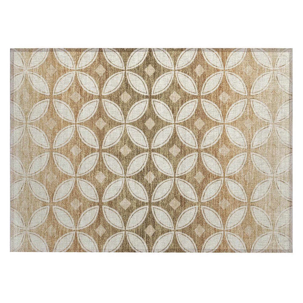 Machine Washable Indoor/Outdoor Chantille ACN2423 Orange 1'8" x 2'6" Rug. Picture 1