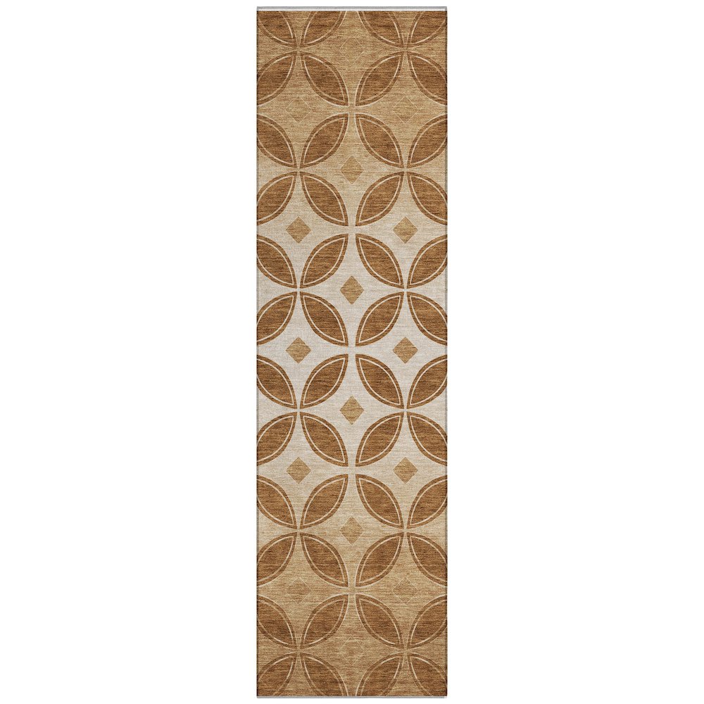 Machine Washable Indoor/Outdoor Chantille ACN2423 Orange 2'3" x 7'6" Runner Rug. Picture 1