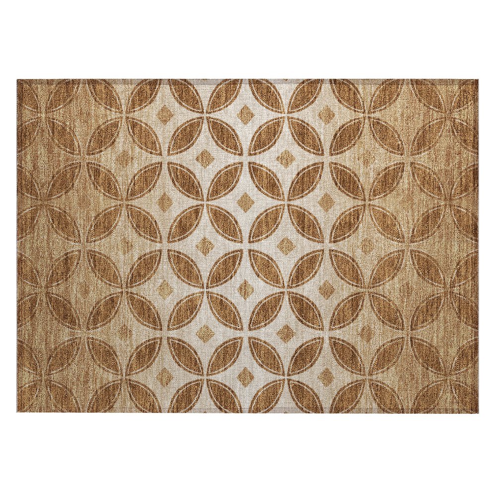 Machine Washable Indoor/Outdoor Chantille ACN2423 Orange 1'8" x 2'6" Rug. Picture 1