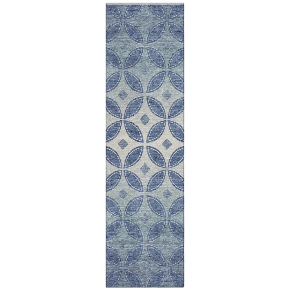 Machine Washable Indoor/Outdoor Chantille ACN2423 Teal 2'3" x 7'6" Runner Rug. Picture 1