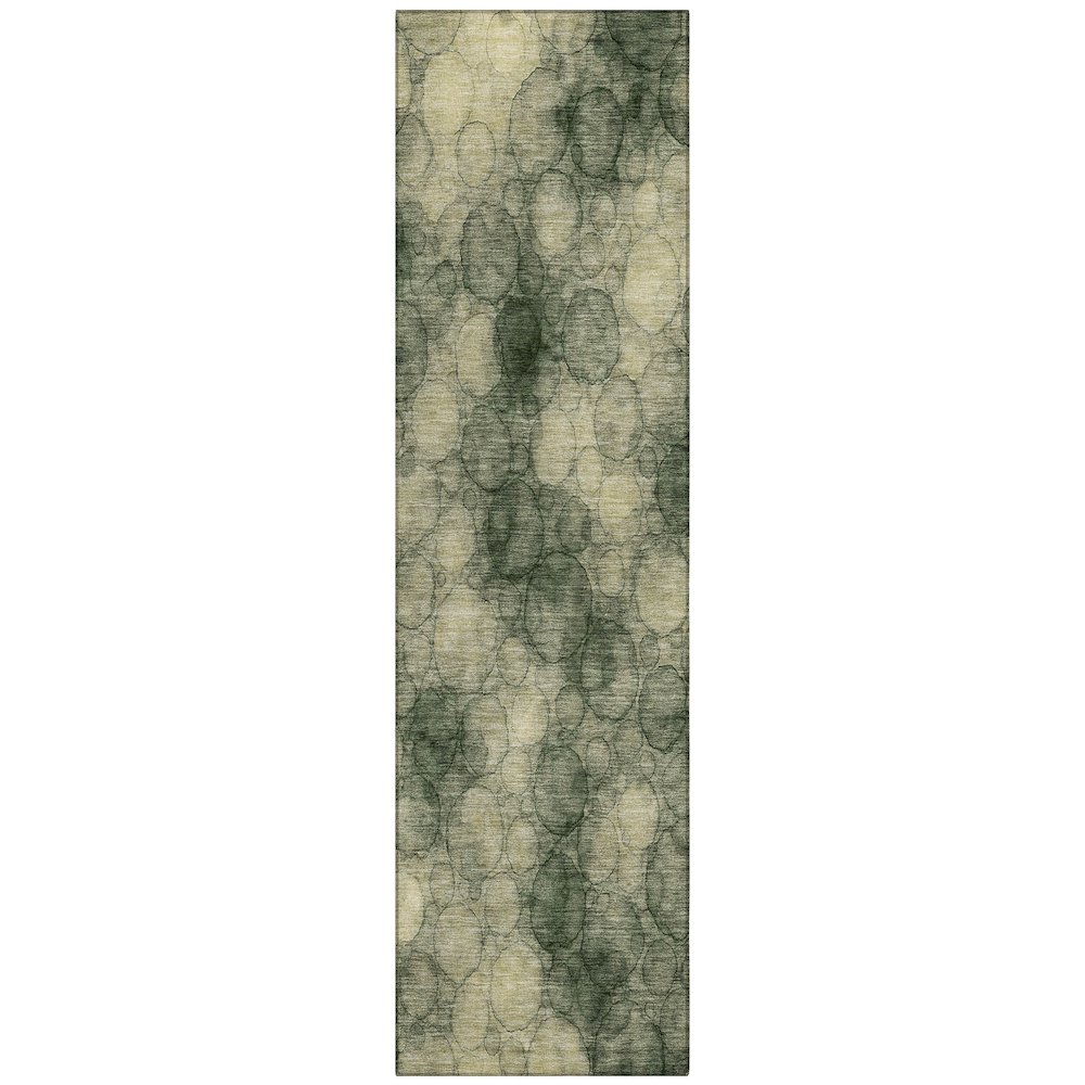 Machine Washable Indoor/Outdoor Chantille ACN2424 Green 2'3" x 7'6" Runner Rug. Picture 1