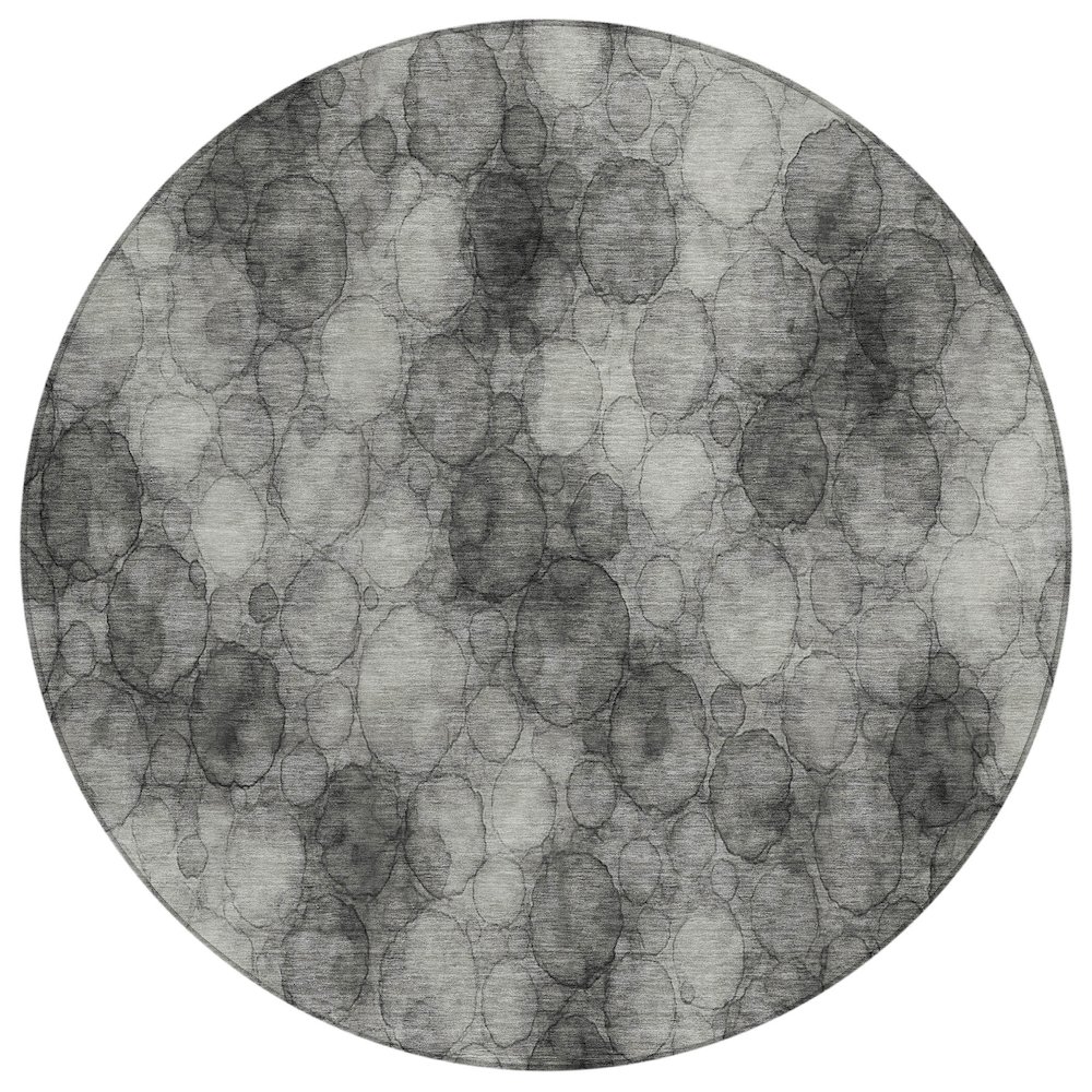 Machine Washable Indoor/Outdoor Chantille ACN2424 Ivory 8' x 8' Round Rug. Picture 1