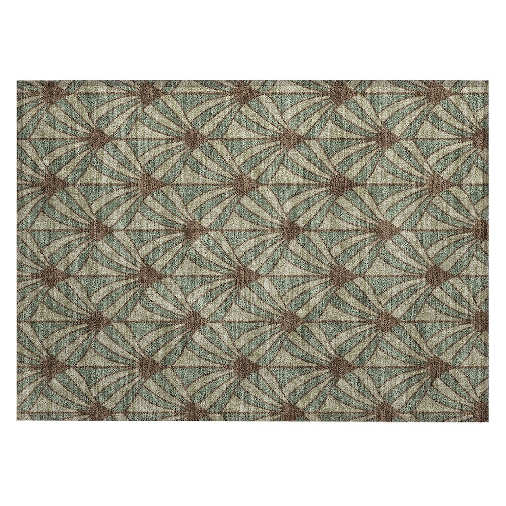 Machine Washable Indoor/Outdoor Chantille ACN2426 Green 1'8" x 2'6" Rug. Picture 1