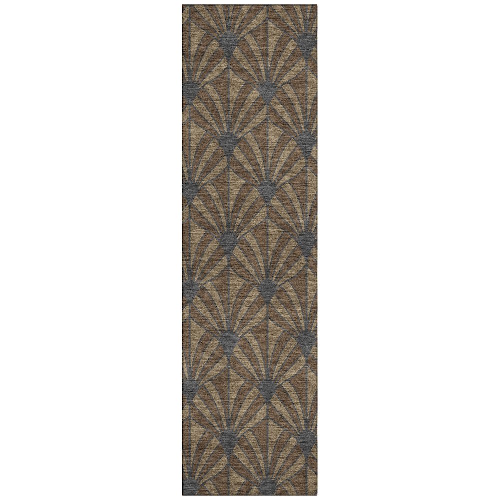 Machine Washable Indoor/Outdoor Chantille ACN2426 Brown 2'3" x 7'6" Runner Rug. Picture 1