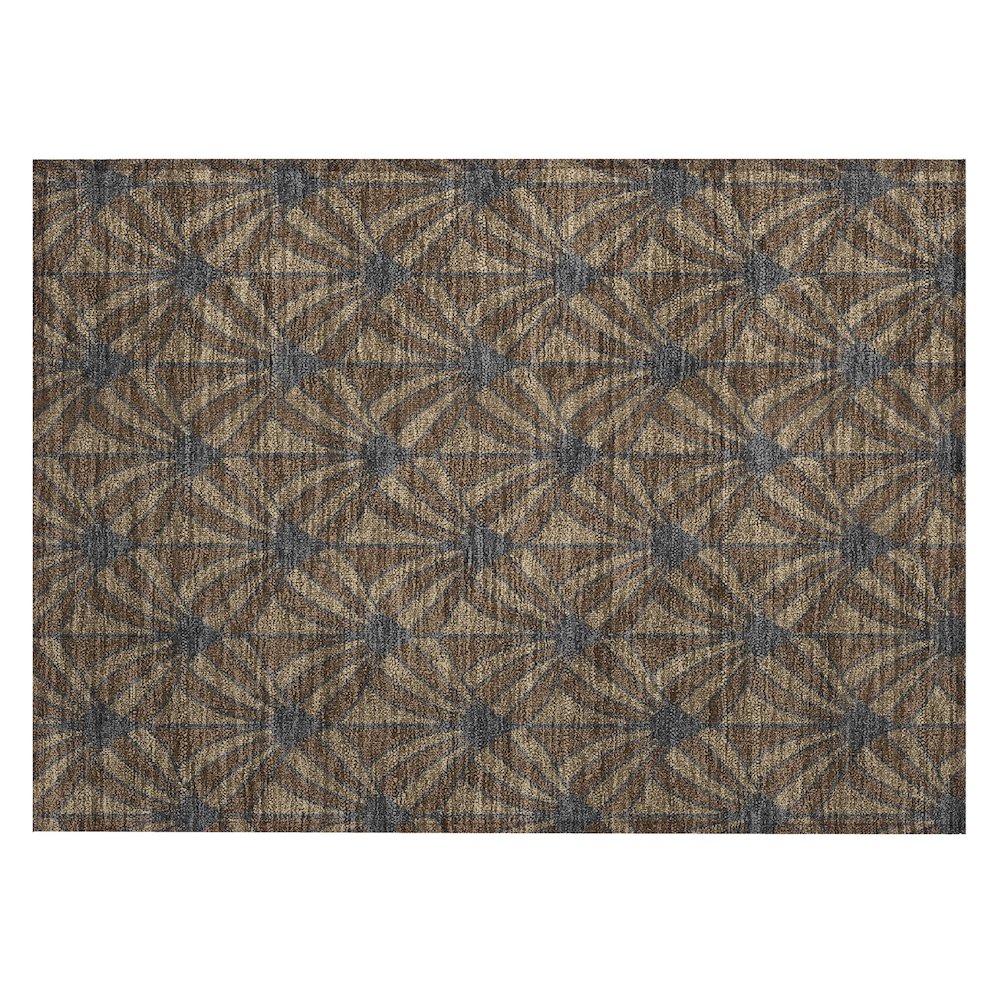 Machine Washable Indoor/Outdoor Chantille ACN2426 Brown 1'8" x 2'6" Rug. Picture 1