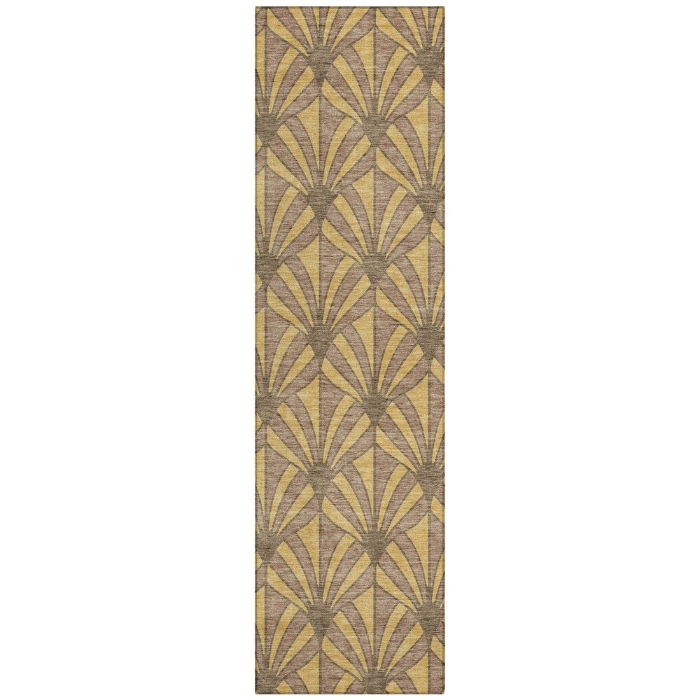 Machine Washable Indoor/Outdoor Chantille ACN2426 Gold 2'3" x 7'6" Runner Rug. Picture 1