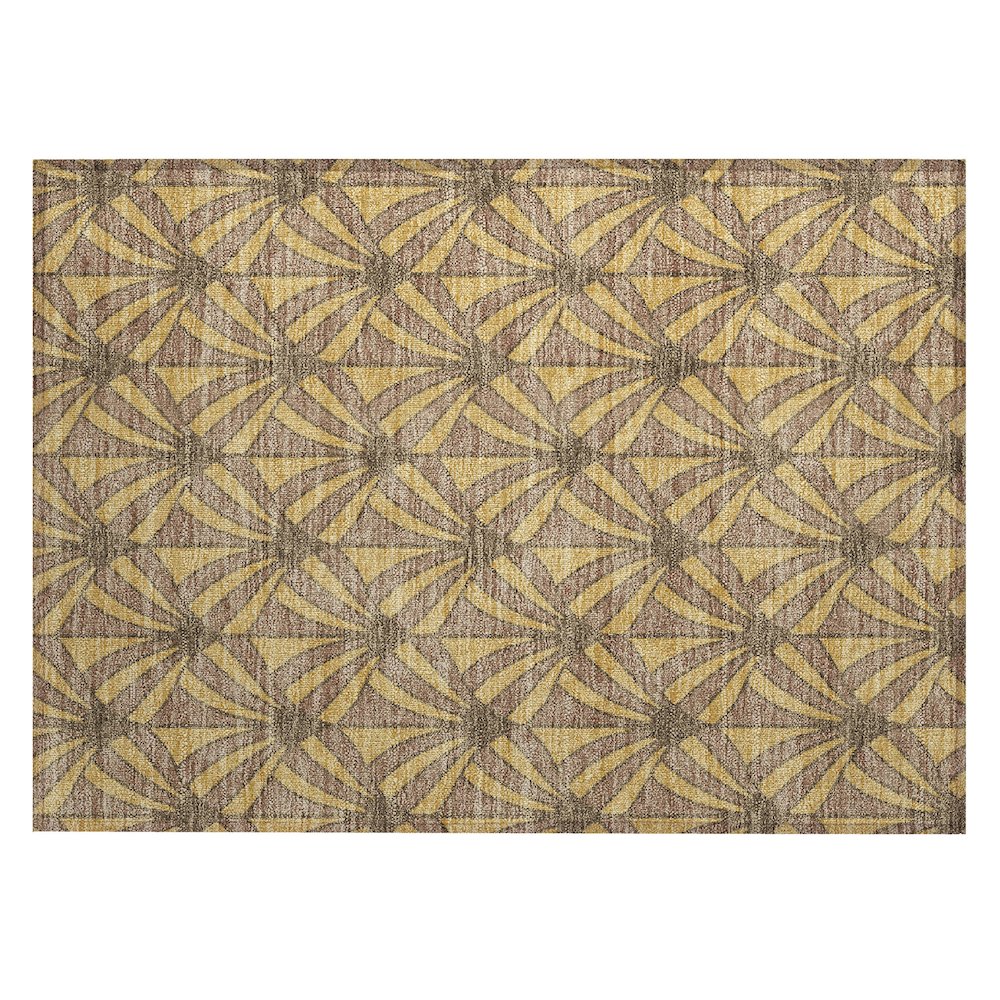 Machine Washable Indoor/Outdoor Chantille ACN2426 Gold 1'8" x 2'6" Rug. Picture 1