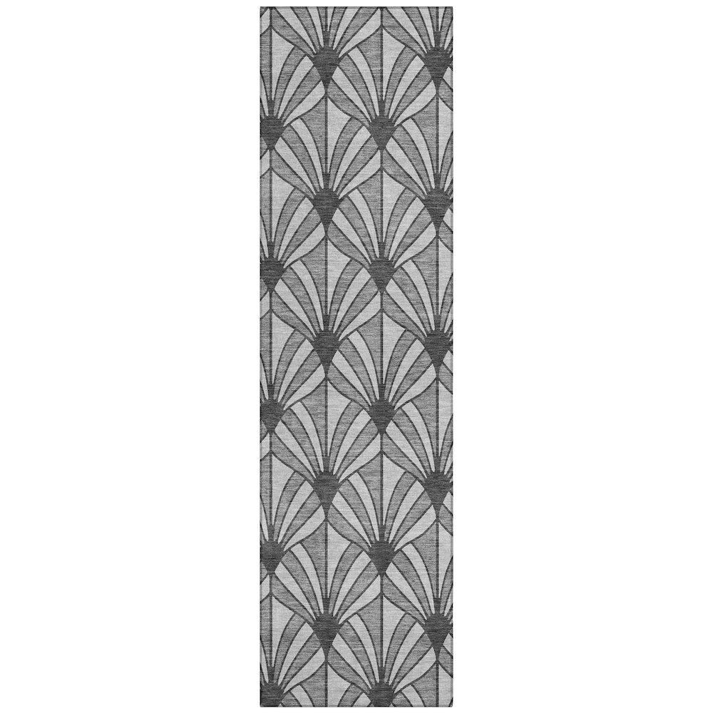 Machine Washable Indoor/Outdoor Chantille ACN2426 Gray 2'3" x 7'6" Runner Rug. Picture 1