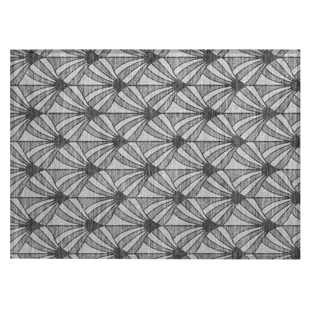 Machine Washable Indoor/Outdoor Chantille ACN2426 Gray 1'8" x 2'6" Rug. Picture 1