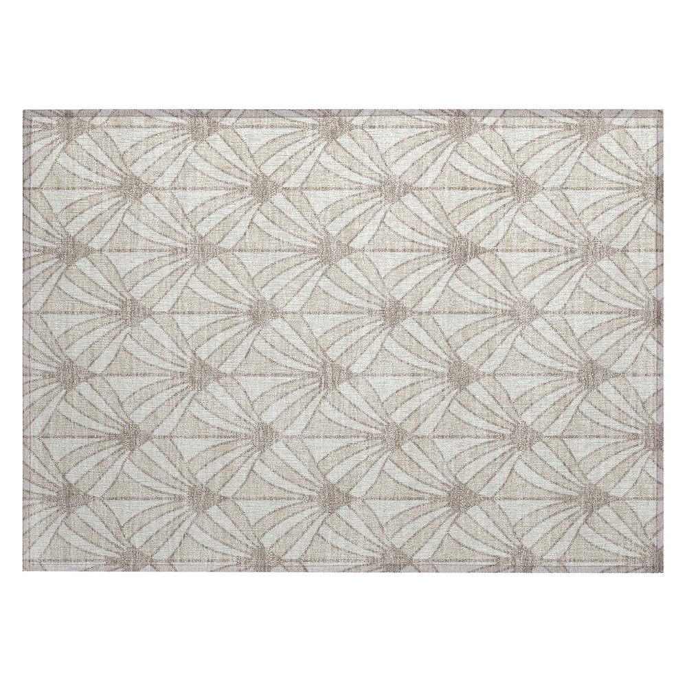 Machine Washable Indoor/Outdoor Chantille ACN2426 Ivory 1'8" x 2'6" Rug. Picture 1