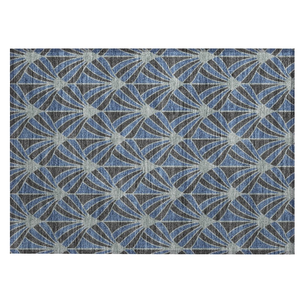 Machine Washable Indoor/Outdoor Chantille ACN2426 Blue 1'8" x 2'6" Rug. Picture 1
