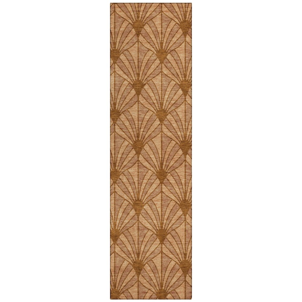 Machine Washable Indoor/Outdoor Chantille ACN2426 Orange 2'3" x 7'6" Runner Rug. Picture 1
