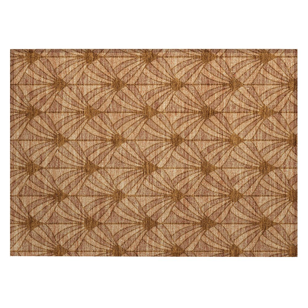Machine Washable Indoor/Outdoor Chantille ACN2426 Orange 1'8" x 2'6" Rug. Picture 1