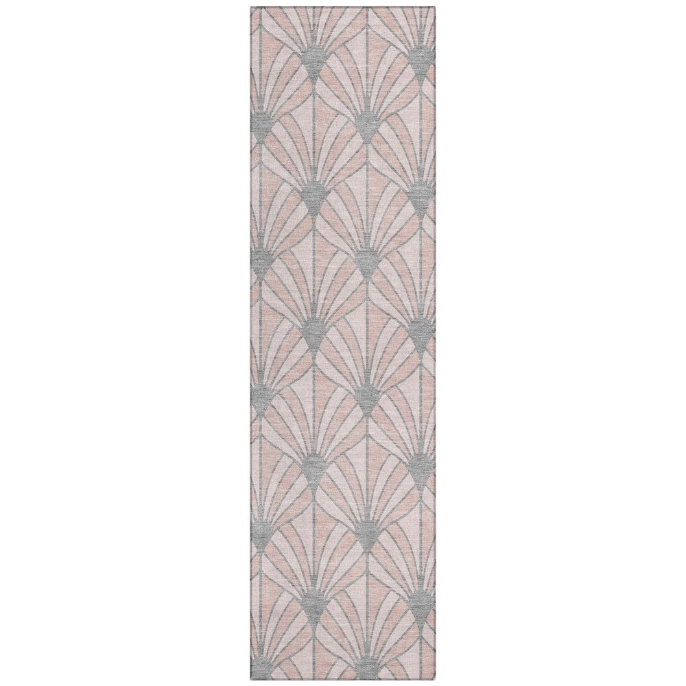 Machine Washable Indoor/Outdoor Chantille ACN2426 Pink 2'3" x 7'6" Runner Rug. Picture 1