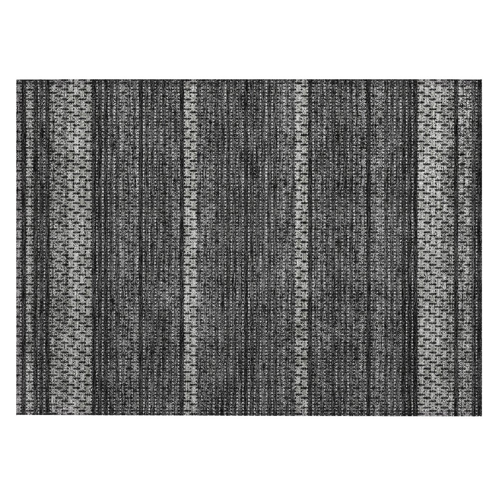 Machine Washable Indoor/Outdoor Chantille ACN2427 Black 1'8" x 2'6" Rug. Picture 1