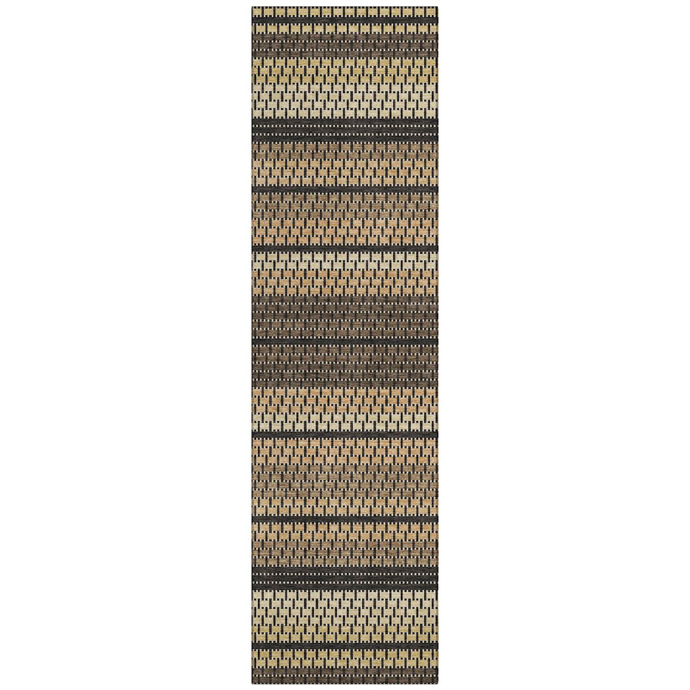 Machine Washable Indoor/Outdoor Chantille ACN2427 Gold 2'3" x 7'6" Runner Rug. Picture 1