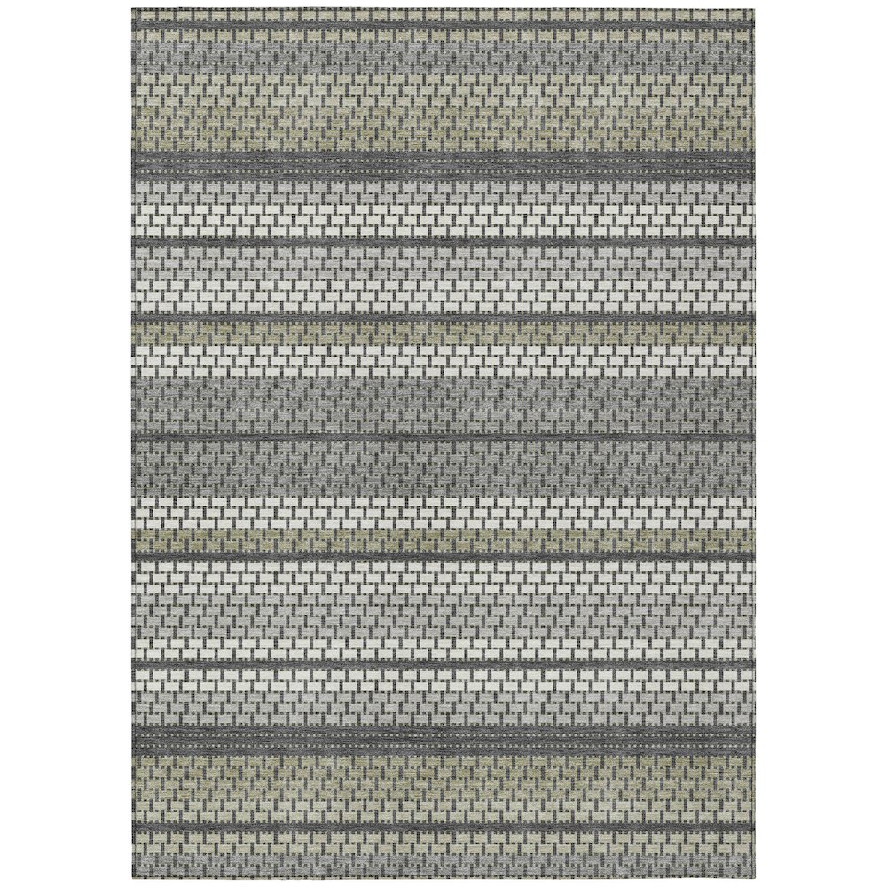 Machine Washable Indoor/Outdoor Chantille ACN2427 Gray 2'6" x 3'10" Rug. Picture 1