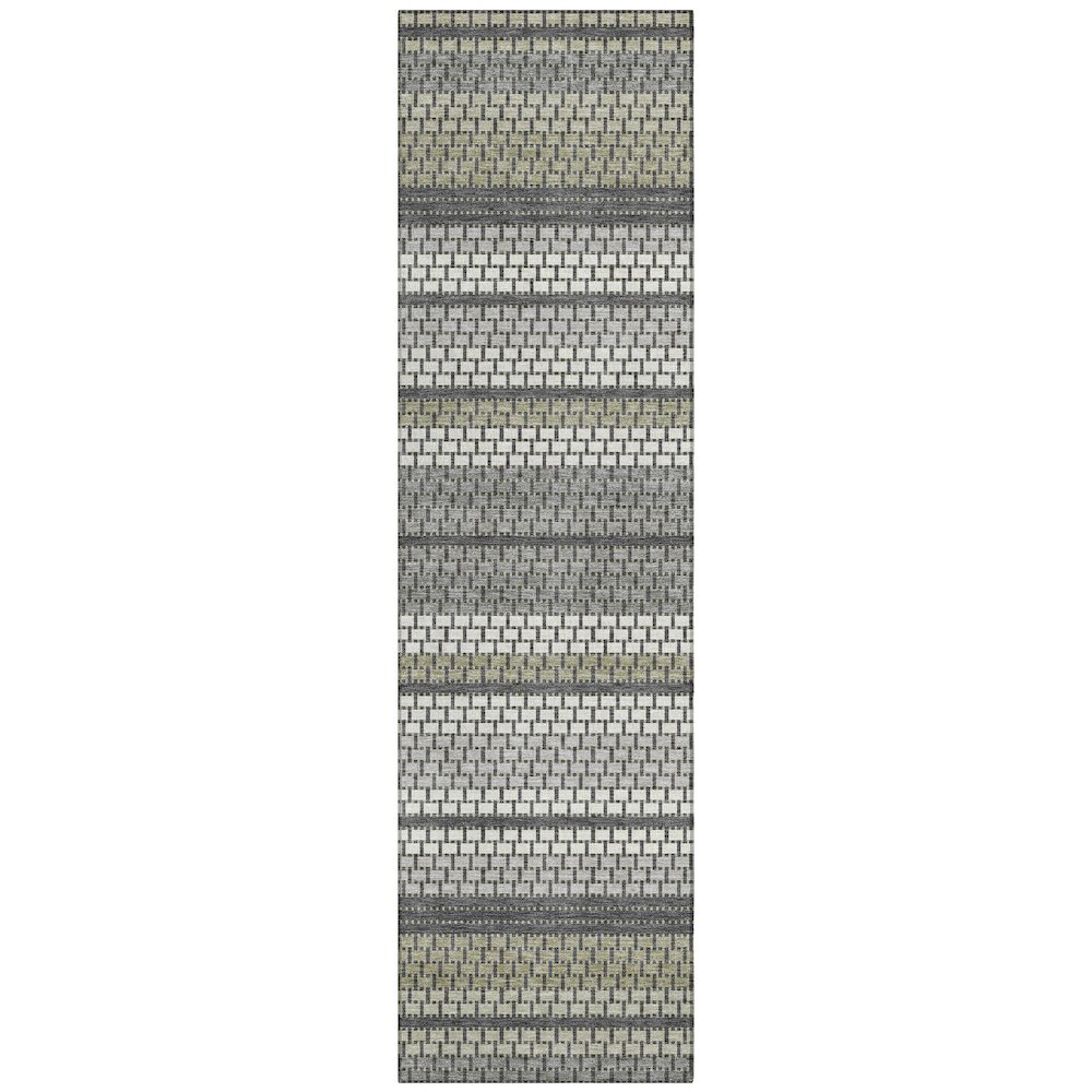 Machine Washable Indoor/Outdoor Chantille ACN2427 Gray 2'3" x 7'6" Runner Rug. Picture 1