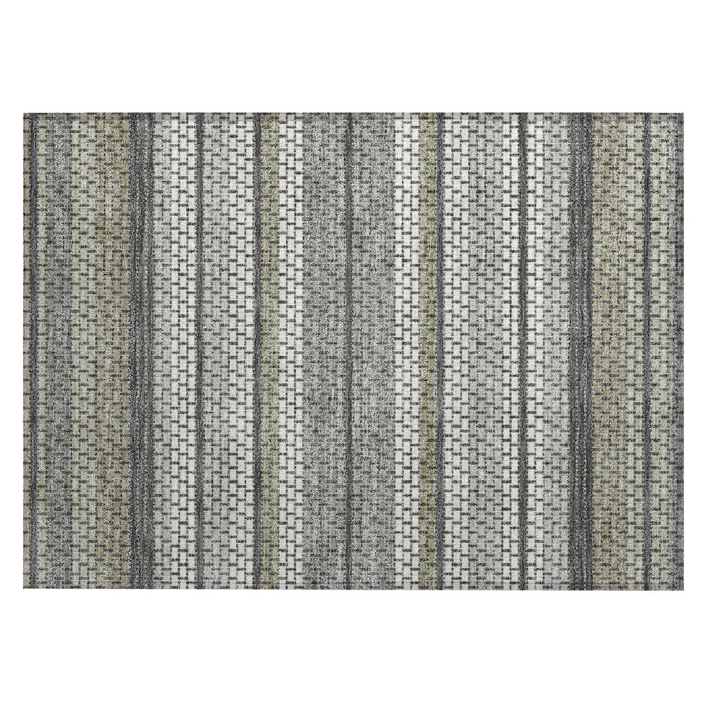 Machine Washable Indoor/Outdoor Chantille ACN2427 Gray 1'8" x 2'6" Rug. Picture 1