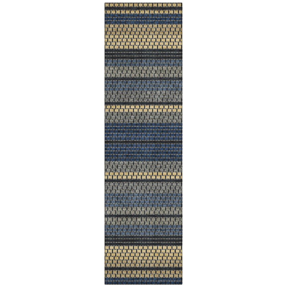 Machine Washable Indoor/Outdoor Chantille ACN2427 Blue 2'3" x 7'6" Runner Rug. Picture 1