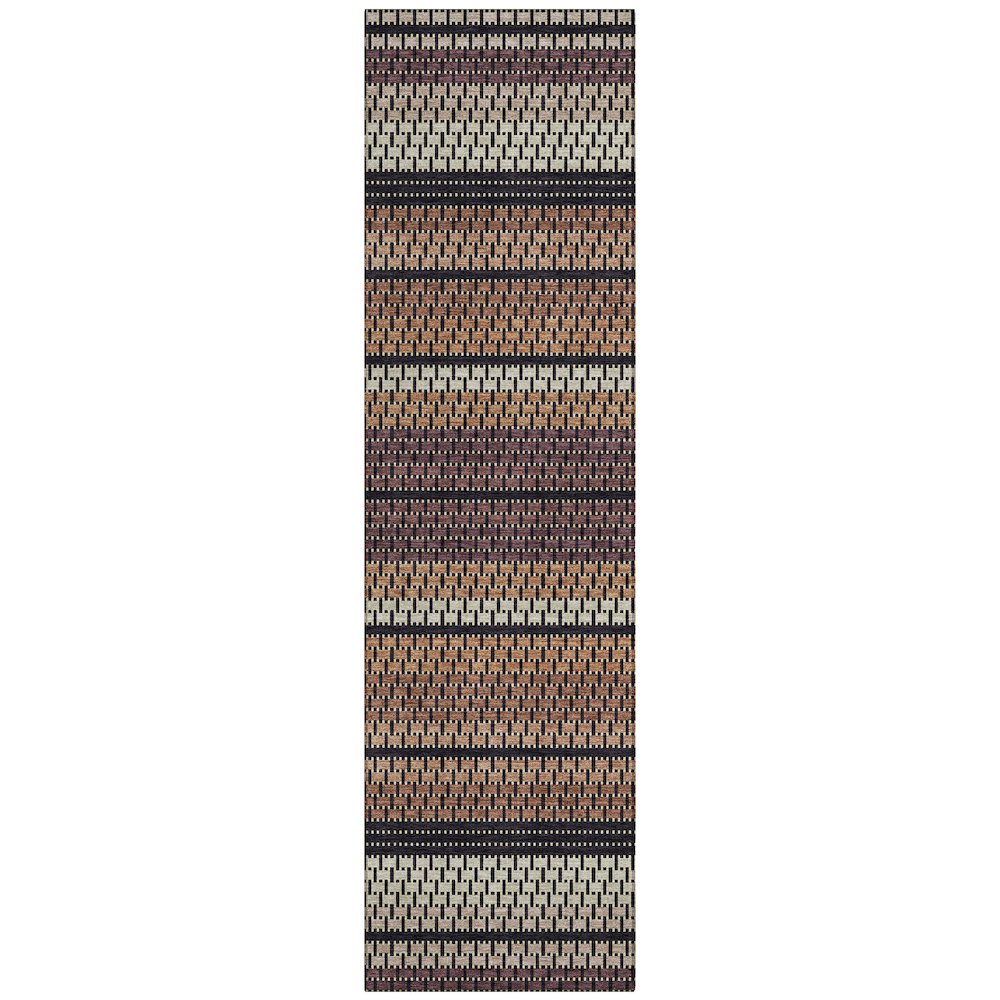 Machine Washable Indoor/Outdoor Chantille ACN2427 Orange 2'3" x 7'6" Runner Rug. Picture 1