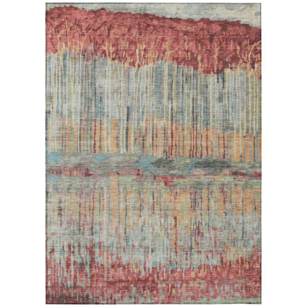 Machine Washable Indoor/Outdoor Chantille ACN2428 Orange 2'6" x 3'10" Rug. Picture 1