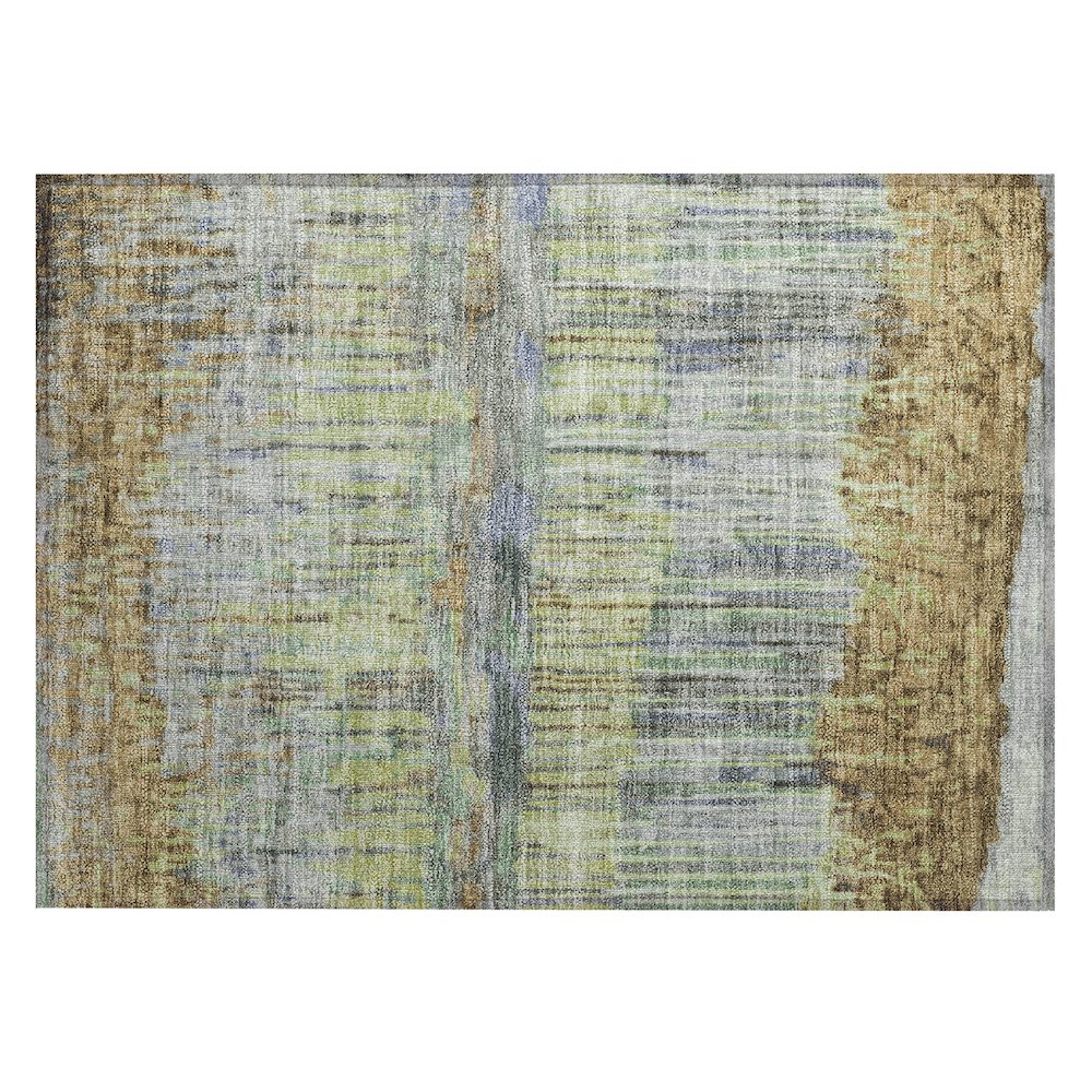Machine Washable Indoor/Outdoor Chantille ACN2428 Brown 1'8" x 2'6" Rug. Picture 1