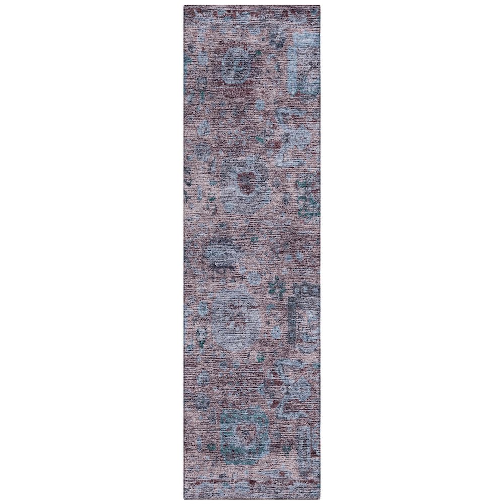 Machine Washable Indoor/Outdoor Chantille ACN2429 Purple 2'3" x 7'6" Runner Rug. Picture 1