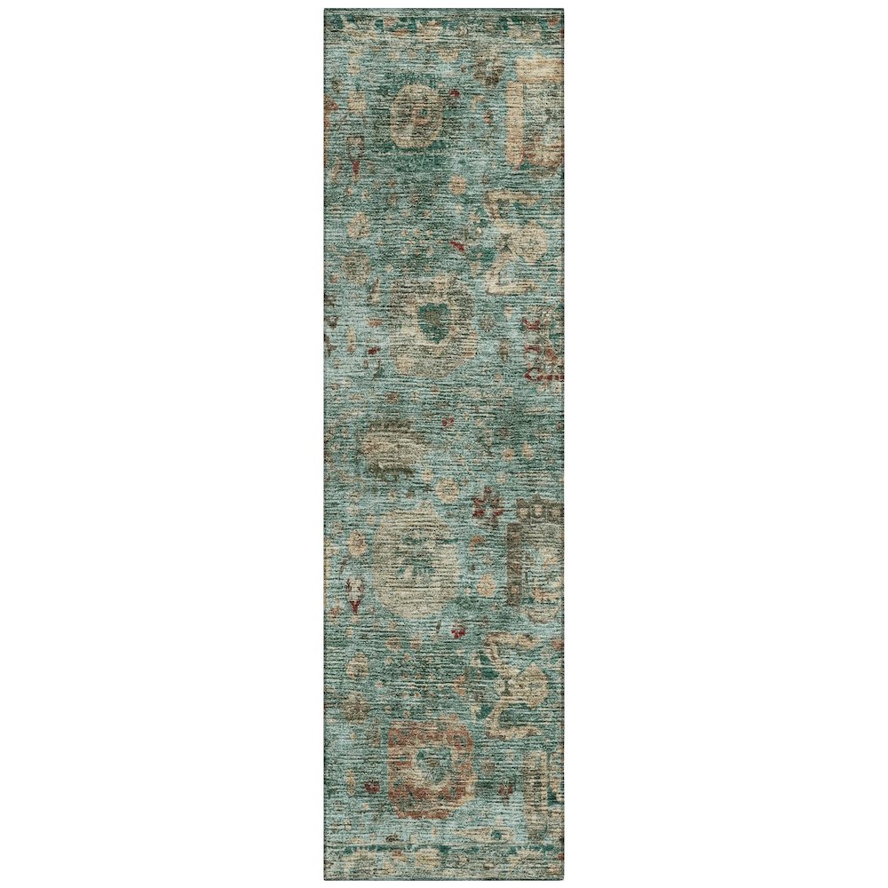 Machine Washable Indoor/Outdoor Chantille ACN2429 Blue 2'3" x 7'6" Runner Rug. Picture 1