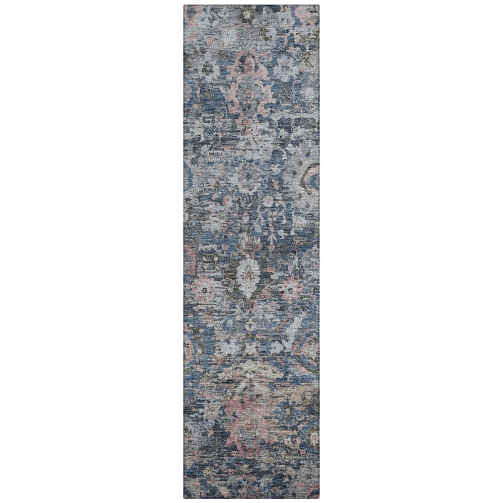 Machine Washable Indoor/Outdoor Chantille ACN2430 Blue 2'3" x 7'6" Runner Rug. Picture 1