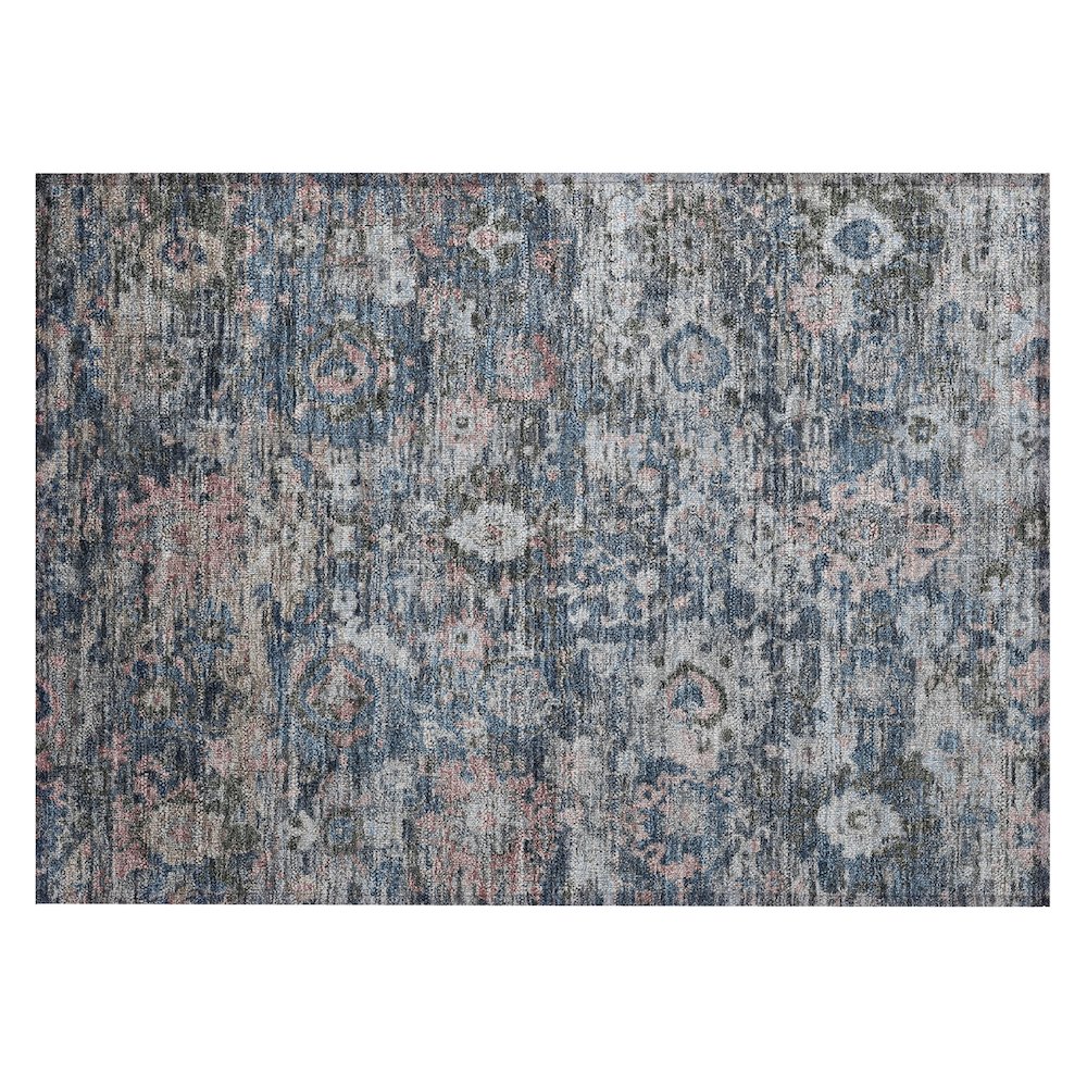 Machine Washable Indoor/Outdoor Chantille ACN2430 Blue 1'8" x 2'6" Rug. Picture 1