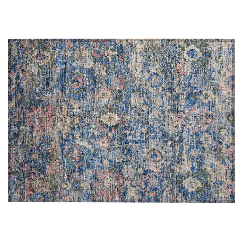 Machine Washable Indoor/Outdoor Chantille ACN2430 Blue 1'8" x 2'6" Rug. Picture 1