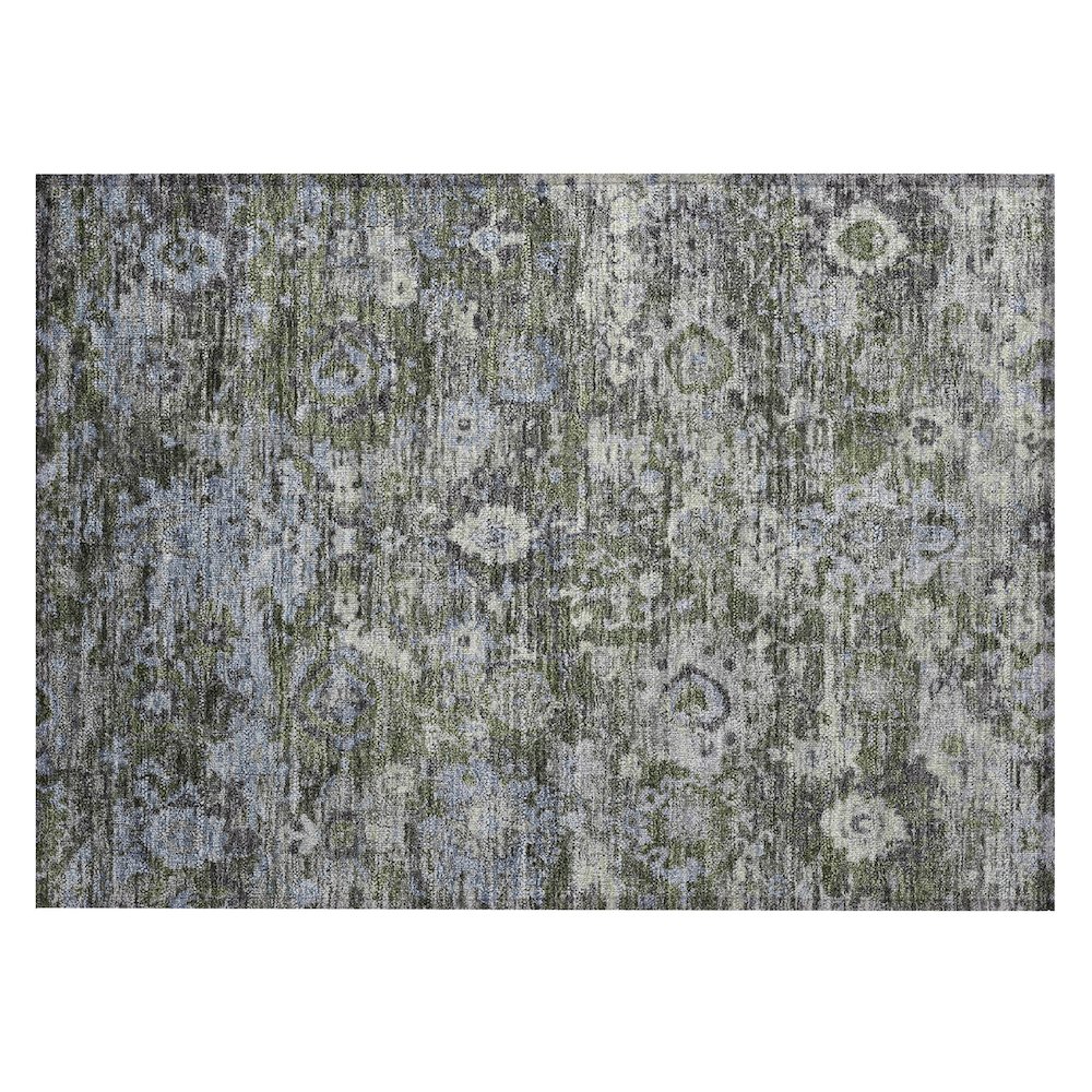 Machine Washable Indoor/Outdoor Chantille ACN2430 Green 1'8" x 2'6" Rug. Picture 1