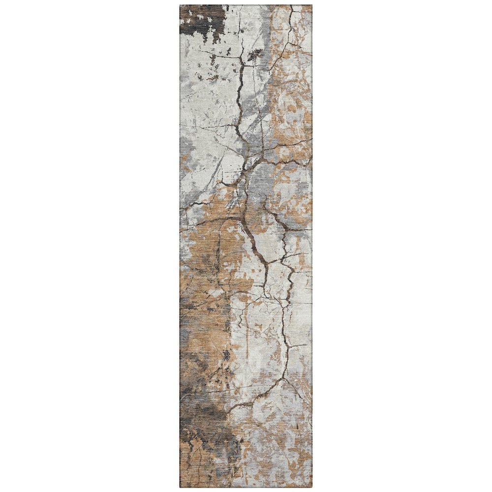 Machine Washable Indoor/Outdoor Chantille ACN2431 Orange 2'3" x 7'6" Runner Rug. Picture 1