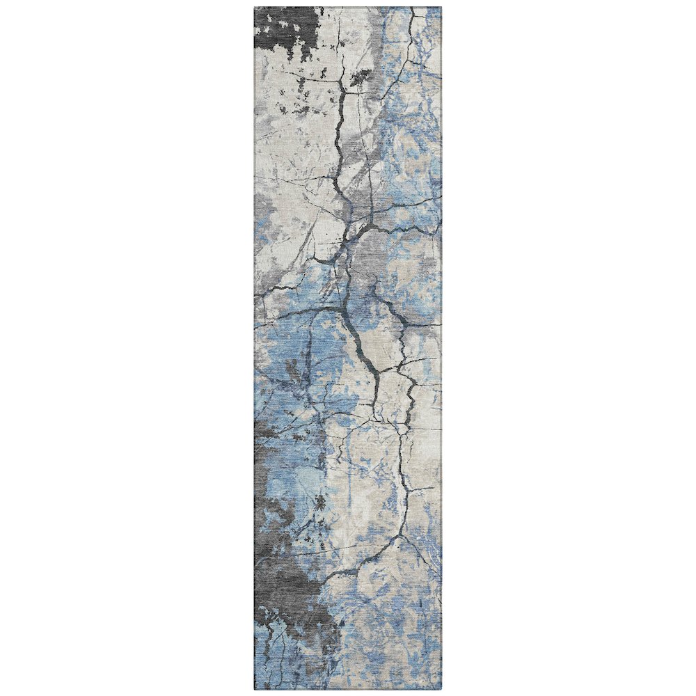 Machine Washable Indoor/Outdoor Chantille ACN2431 Blue 2'3" x 7'6" Runner Rug. Picture 1
