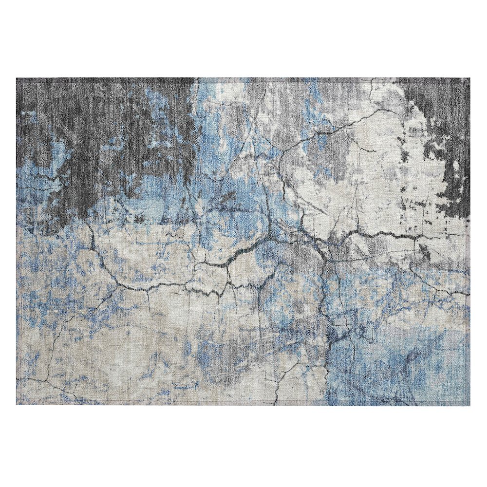 Machine Washable Indoor/Outdoor Chantille ACN2431 Blue 1'8" x 2'6" Rug. Picture 1