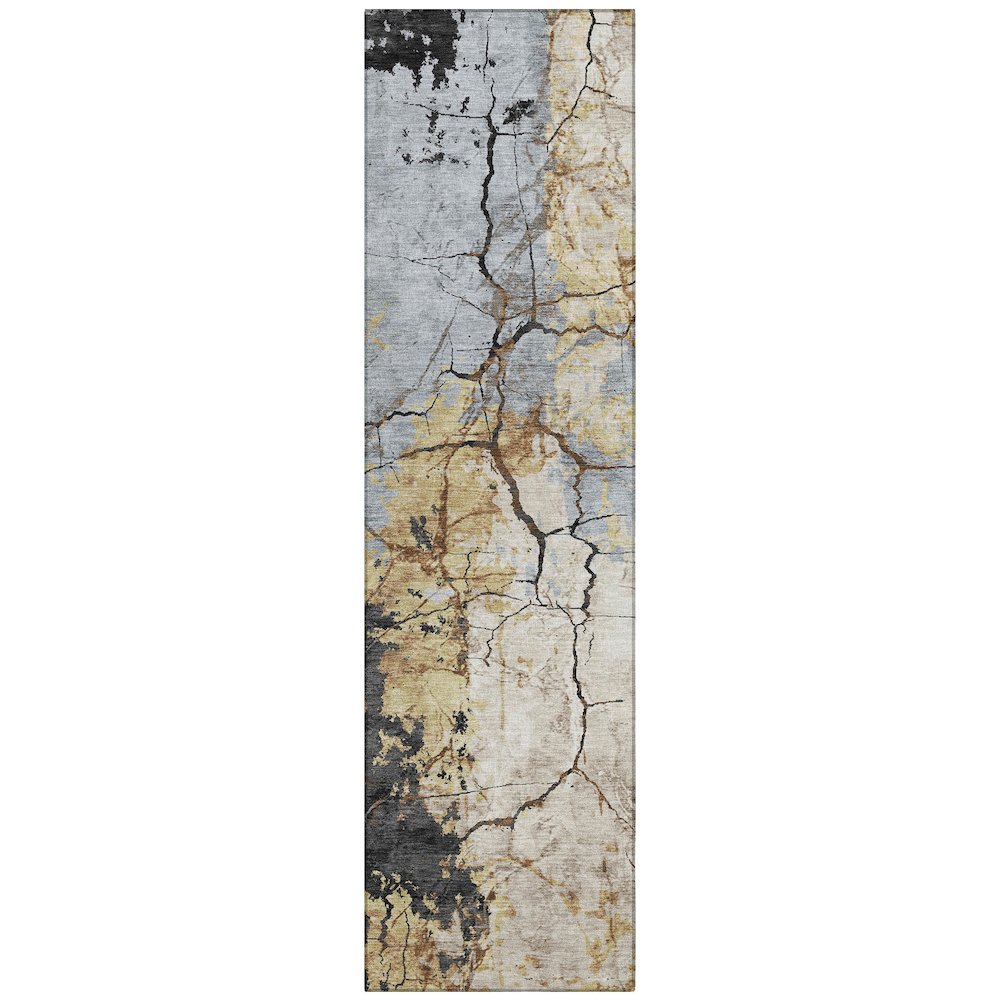 Machine Washable Indoor/Outdoor Chantille ACN2431 Gray 2'3" x 7'6" Runner Rug. Picture 1
