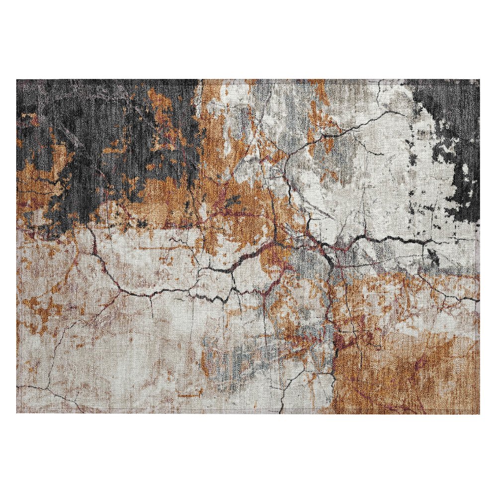 Machine Washable Indoor/Outdoor Chantille ACN2431 Orange 1'8" x 2'6" Rug. Picture 1