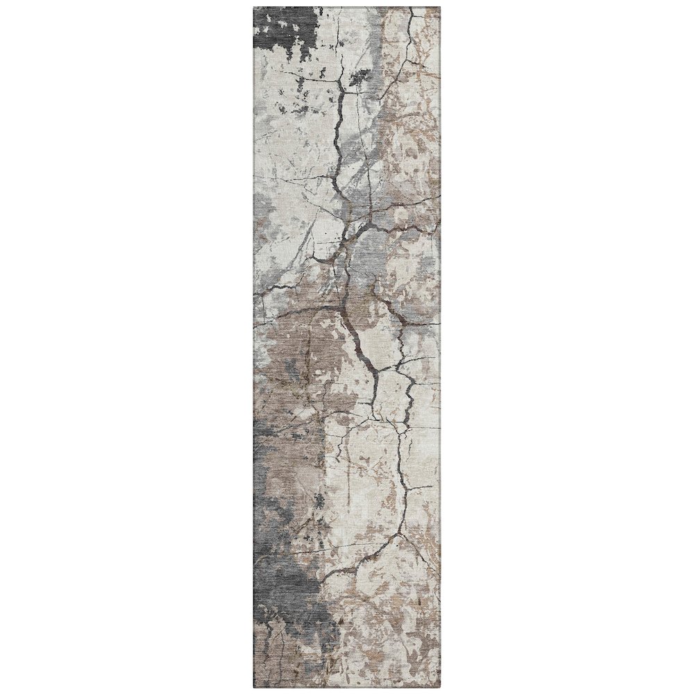 Machine Washable Indoor/Outdoor Chantille ACN2431 Brown 2'3" x 7'6" Runner Rug. Picture 1