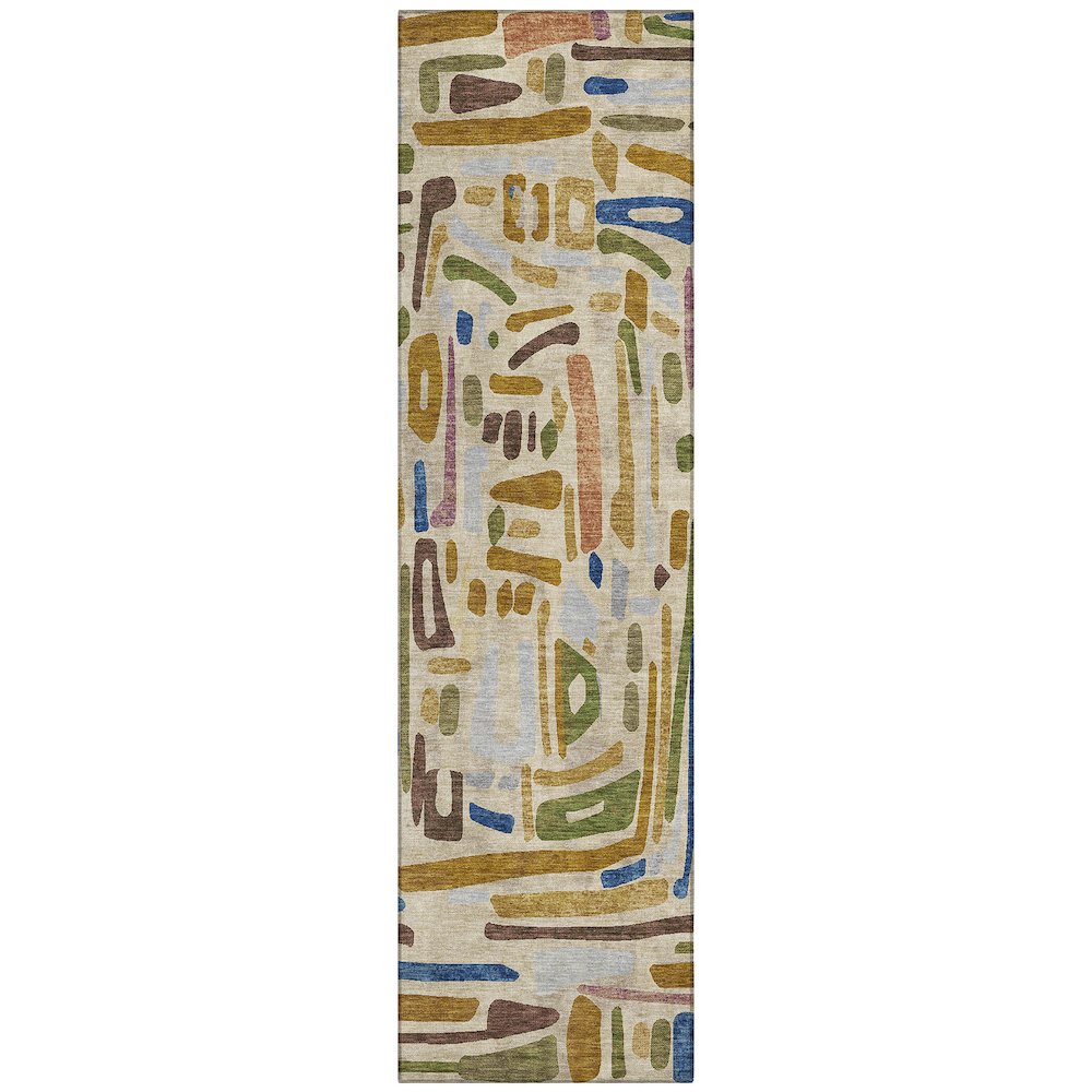 Machine Washable Indoor/Outdoor Chantille ACN2432 Brown 2'3" x 7'6" Runner Rug. Picture 1