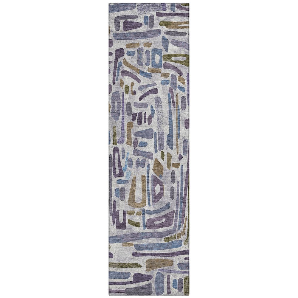 Machine Washable Indoor/Outdoor Chantille ACN2432 Purple 2'3" x 7'6" Runner Rug. Picture 1