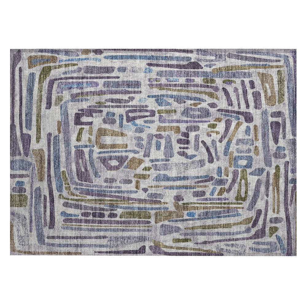 Machine Washable Indoor/Outdoor Chantille ACN2432 Purple 1'8" x 2'6" Rug. Picture 1