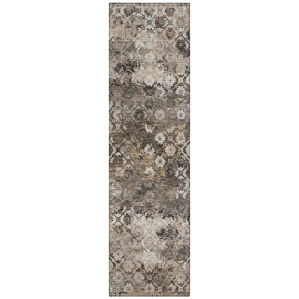 Machine Washable Indoor/Outdoor Chantille ACN2433 Brown 2'3" x 7'6" Runner Rug. Picture 1