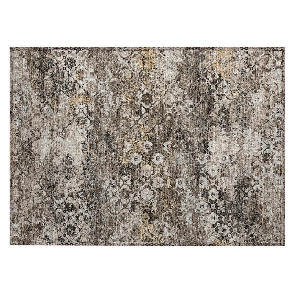 Machine Washable Indoor/Outdoor Chantille ACN2433 Brown 1'8" x 2'6" Rug. Picture 1