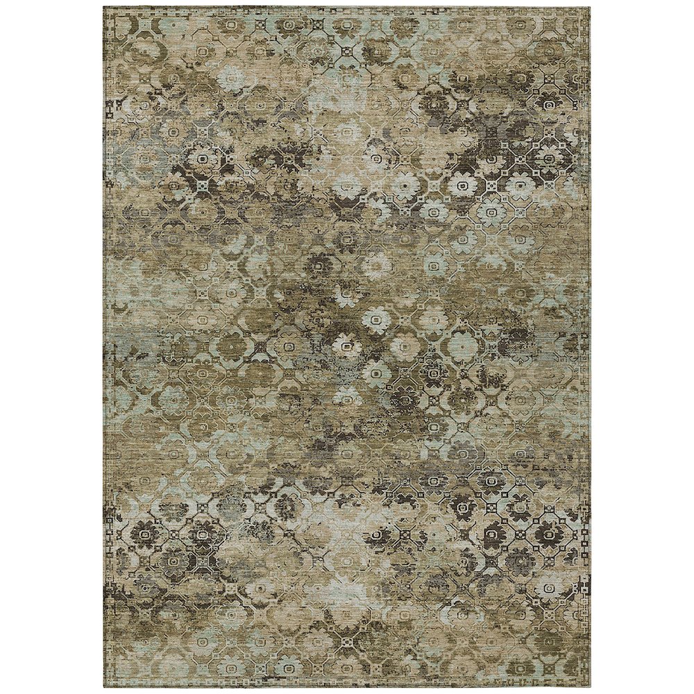 Machine Washable Indoor/Outdoor Chantille ACN2433 Brown 2'6" x 3'10" Rug. Picture 1