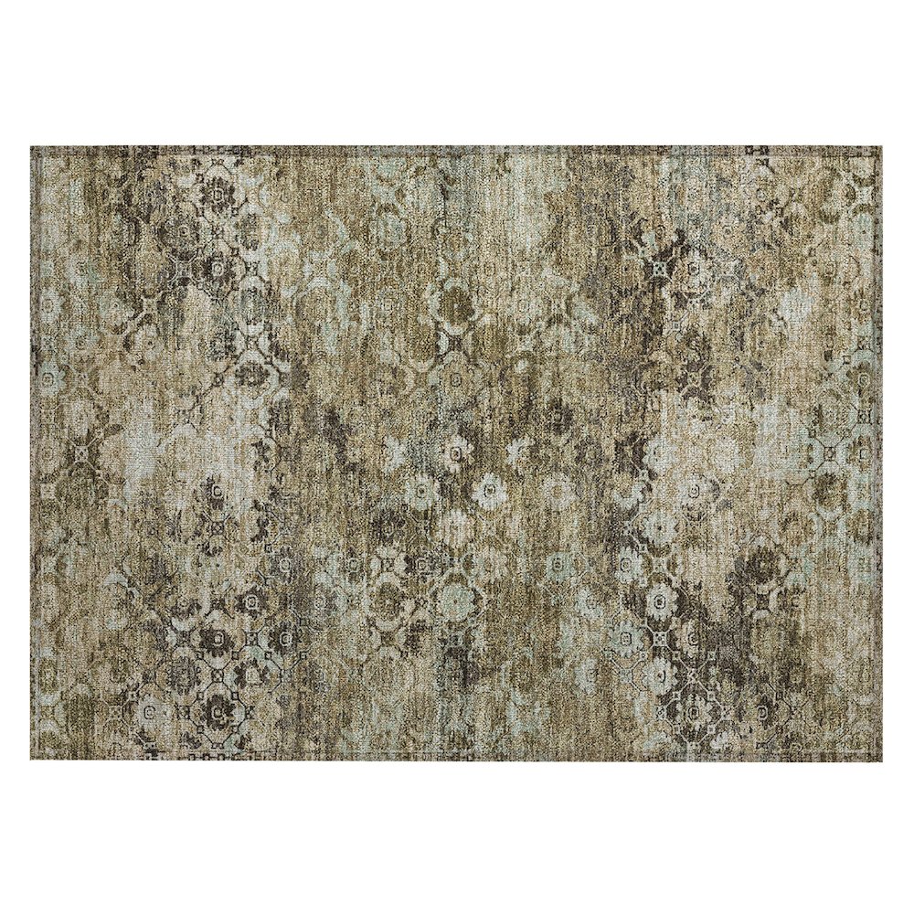 Machine Washable Indoor/Outdoor Chantille ACN2433 Brown 1'8" x 2'6" Rug. Picture 1