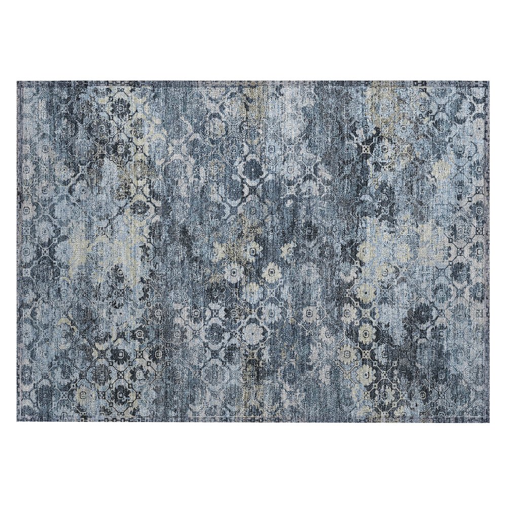 Machine Washable Indoor/Outdoor Chantille ACN2433 Blue 1'8" x 2'6" Rug. Picture 1
