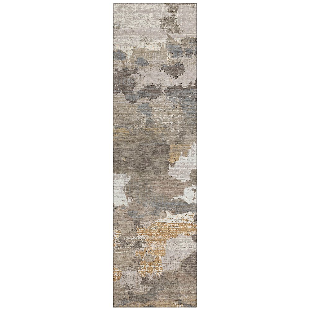 Machine Washable Indoor/Outdoor Chantille ACN2434 Brown 2'3" x 7'6" Runner Rug. Picture 1